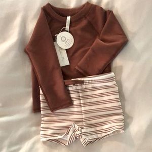 Rylee + Cru Rashguard Set Amber Stripe 18-24 M